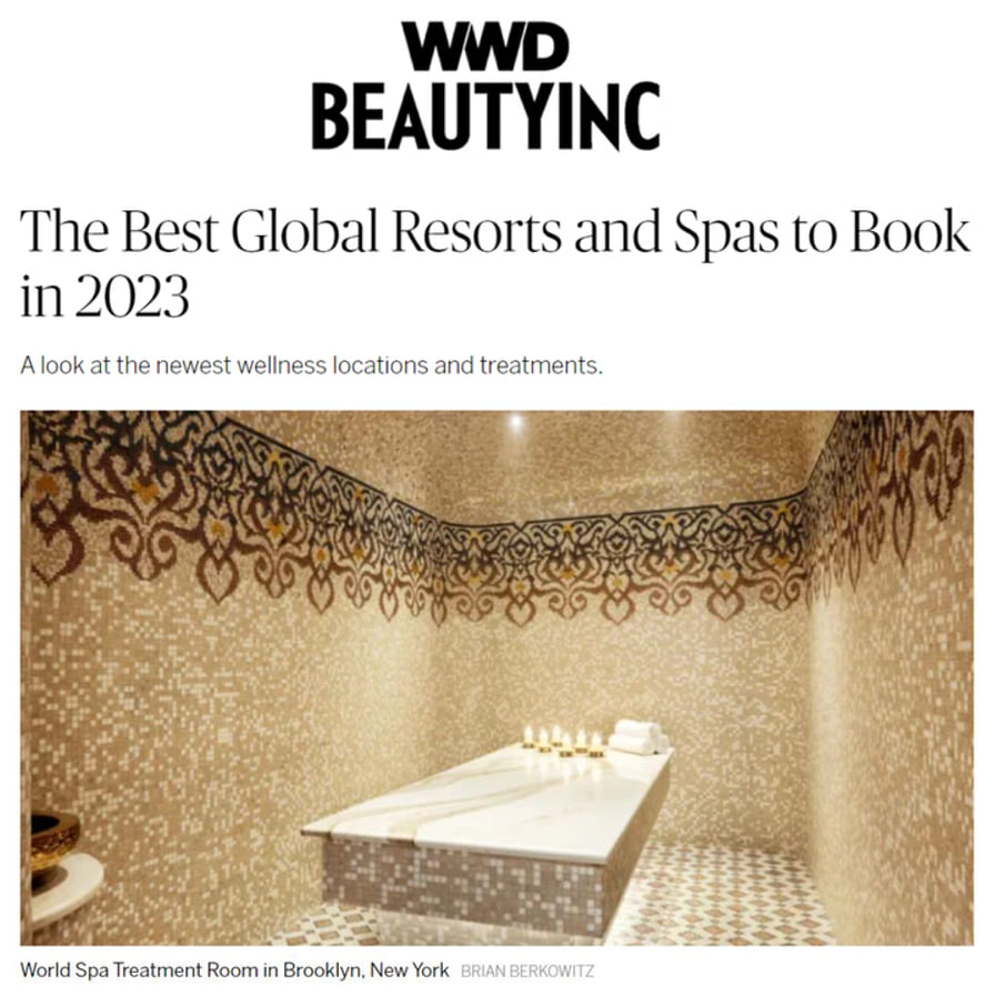 an excerpt from WWD magazine featuring World Spa.